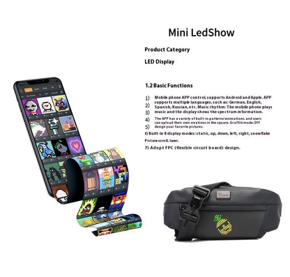 led smart waist bag outdoor sports billboard mobile display