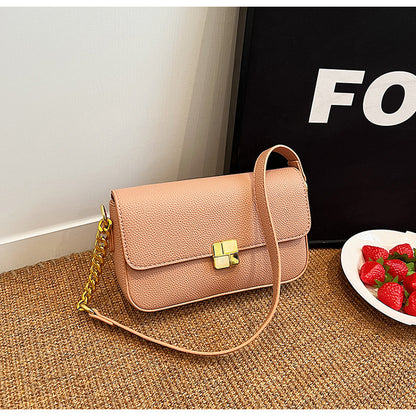 simple chain small square western style hardware decoration hand shoulder bag