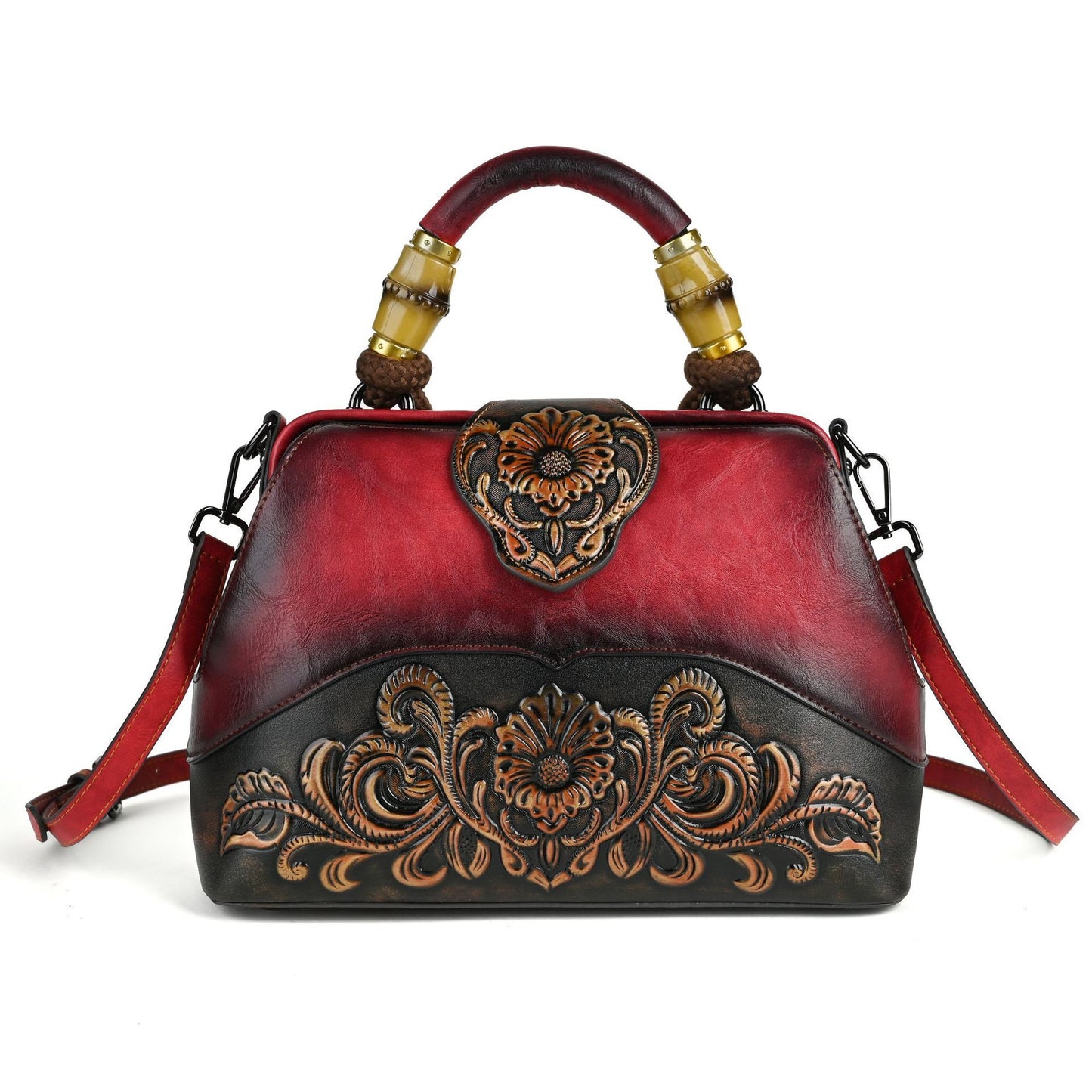 retro embossing hand rub color handbag crossbody clip bag