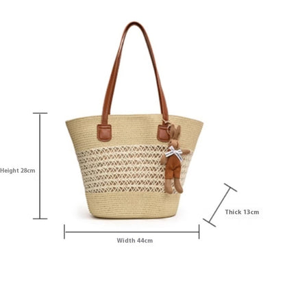 tote seaside large capacity woven shoulder bag rattan woven