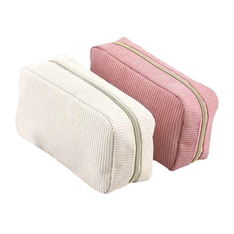 fashion corduroy storage cosmetic bag