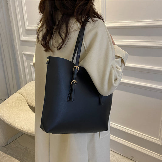 commuter bag work one shoulder bucket bag autumn and winter vintage tote bag