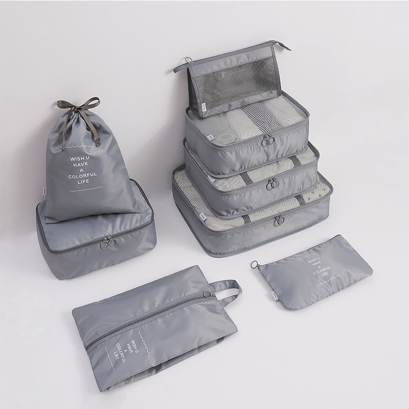 storage bag travel suitcase clothing arrangement eight piece set storage bag separation