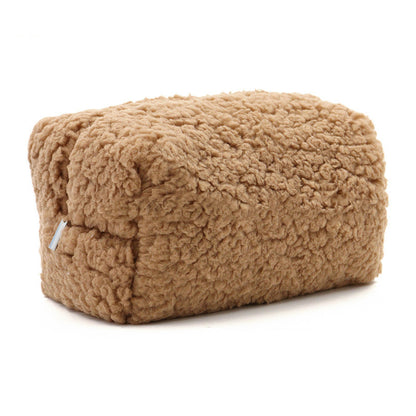zipper plush cosmetics storage bag