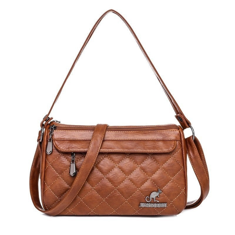 pu soft leather textured crossbody bag
