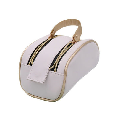 double zipper cosmetic bag manufacturer pu portable cute female