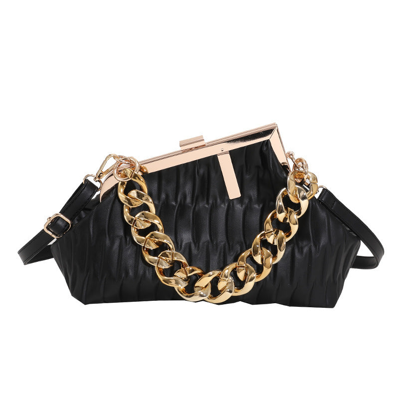 ins thick chain portable crossbody shoulder small square bag