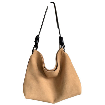 Luxury Vintage Suede Leather Large-Capacity Shoulder Bag