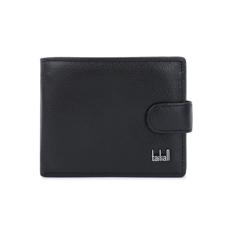 mens leather wallet multifunctional short men