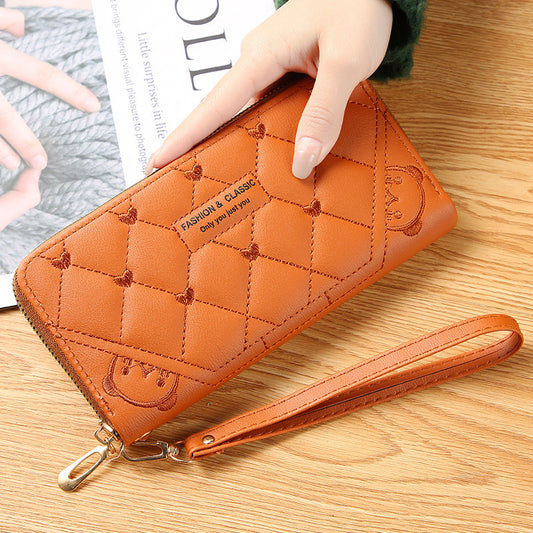 womens wallet long fashion single zipper