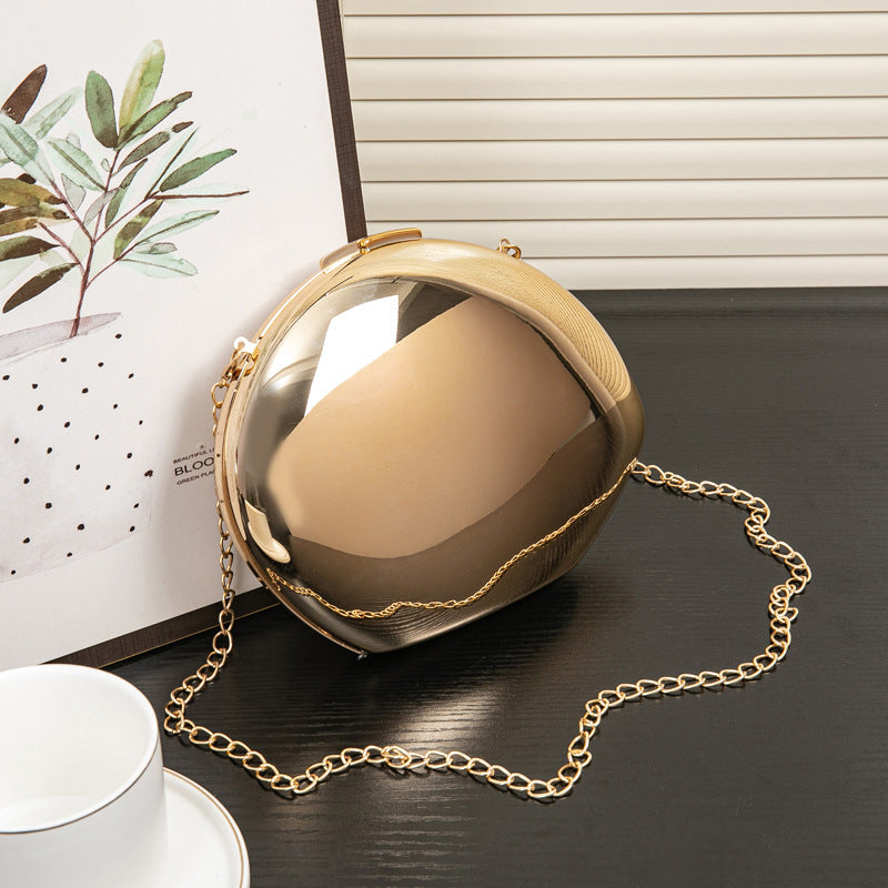 golden acrylic metallic goose egg box banquet clutch