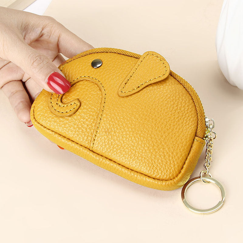 female creative keychain cartoon elephant wallet