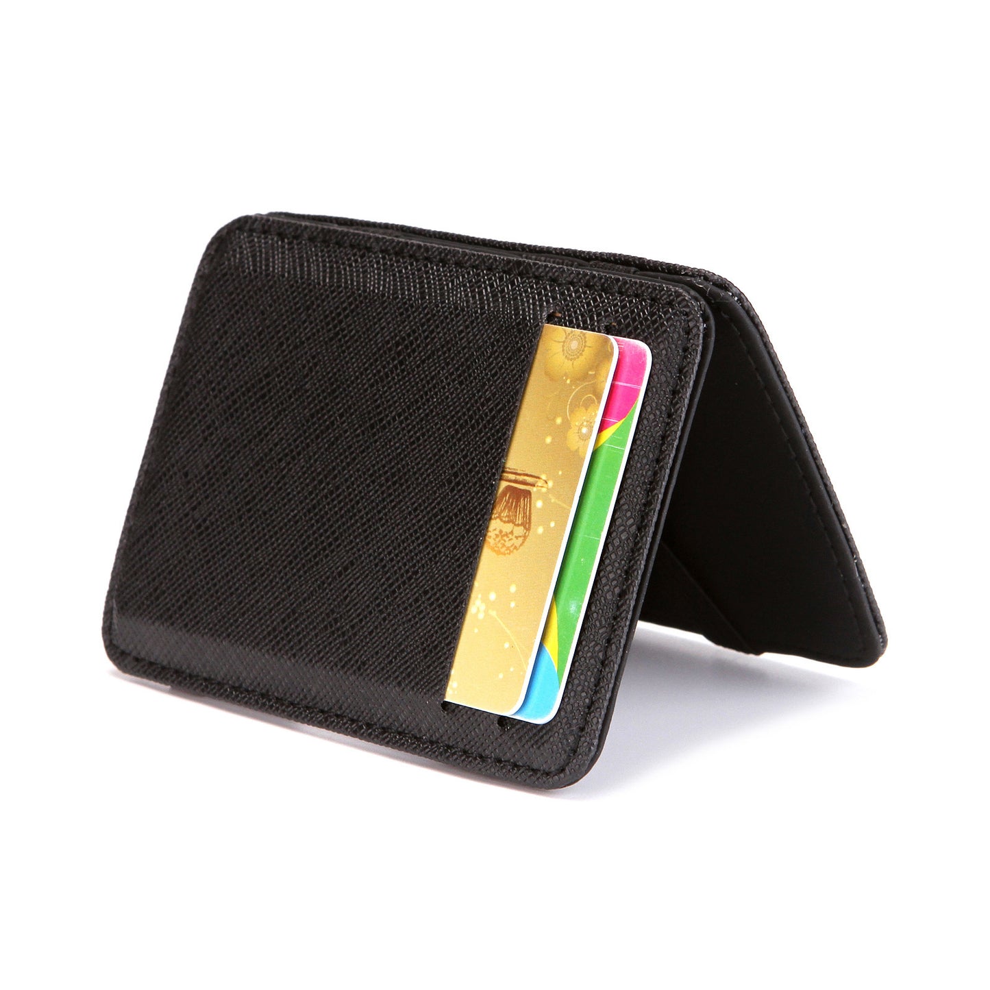 flip magic wallet cross pattern short card holder