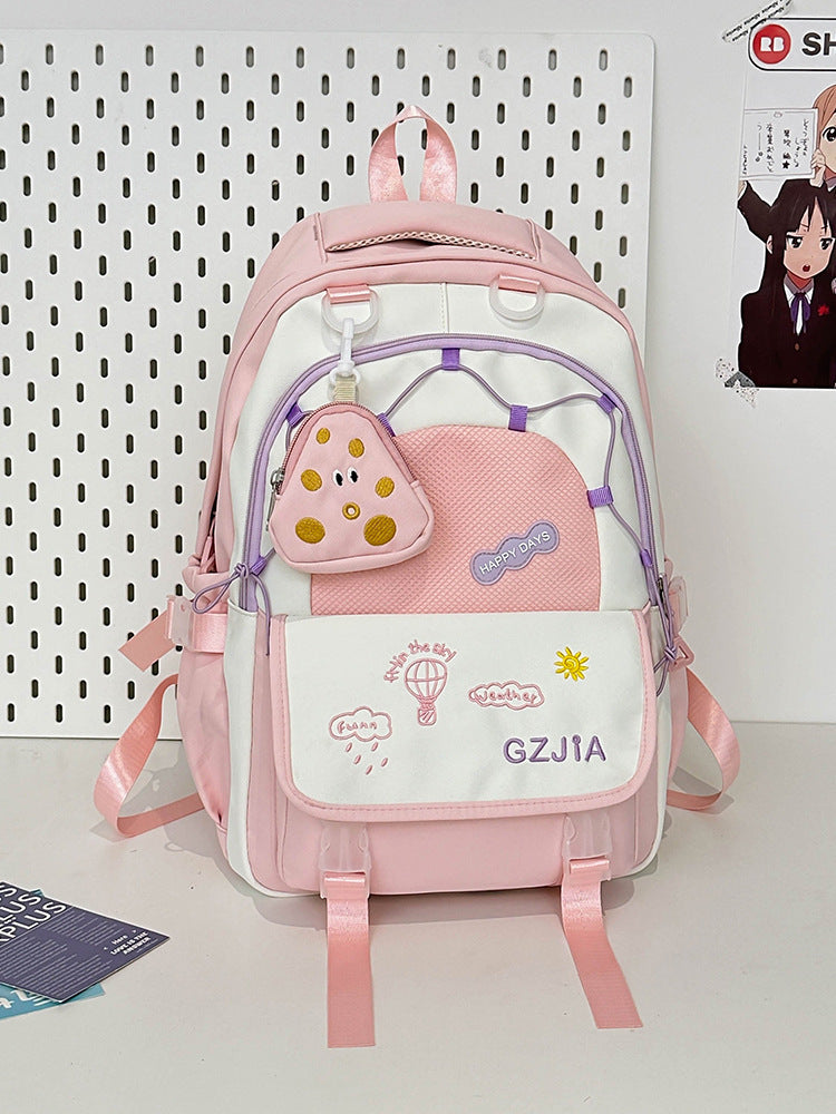 Simple And Lightweight Large Capacity Contrast Color Backpack