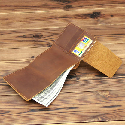 mens retro crazy horse leather wallet