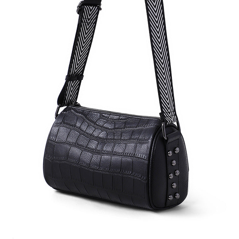 leather shoulder wide strap casual messenger bag
