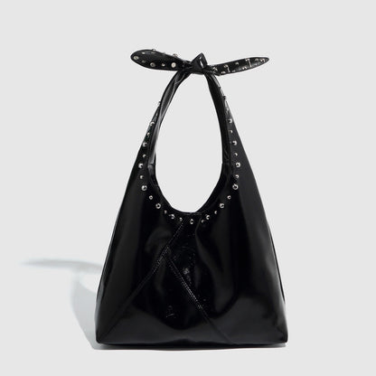 tote bag rivet bow underarm bag womens bucket bag