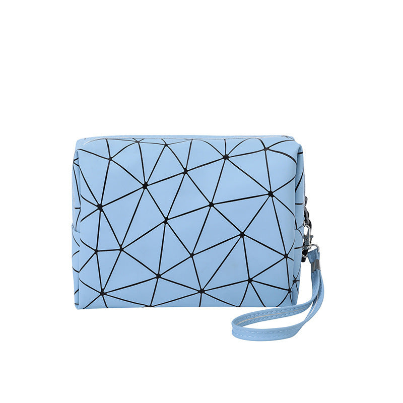 diamond triangle wash bag pu cosmetic bag