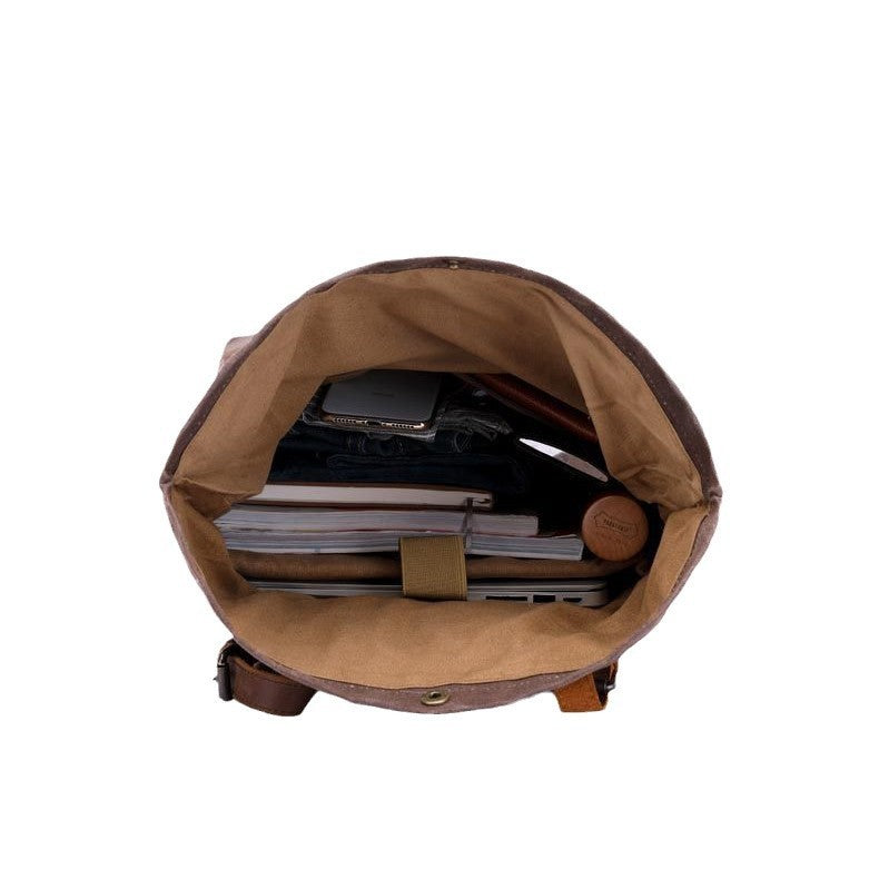 vintage backpack horse leather casual oil wax canvas