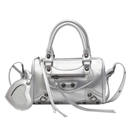portable tassel rivet shoulder crossbody underarm pillow bag