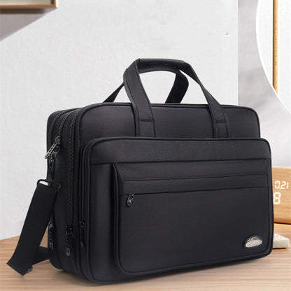 large capacity briefcase mens business canvas portable