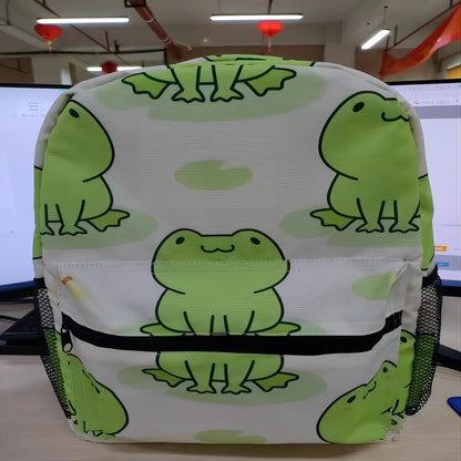 frog cartoon animation printed backpack