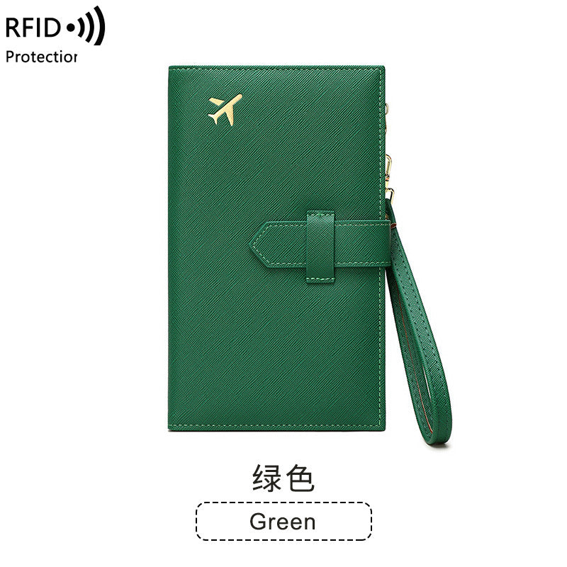 rfid anti magnetic passport holder multifunctional long ladies wallet