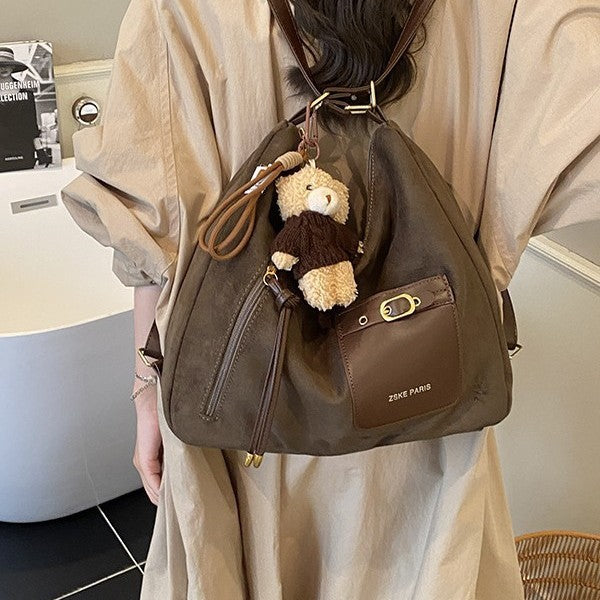 Vintage Suede-lined Large-capacity Bag