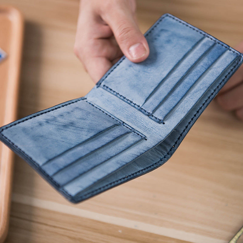 vintage diy waxed leather horizontal wallet