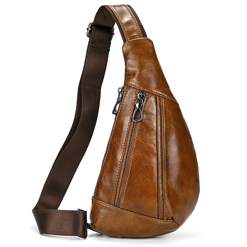 mens retro crazy horse skin shoulder bag