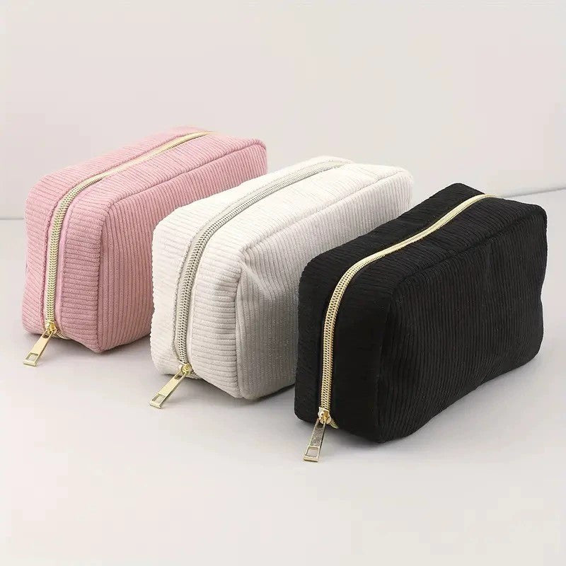 fashion corduroy storage cosmetic bag