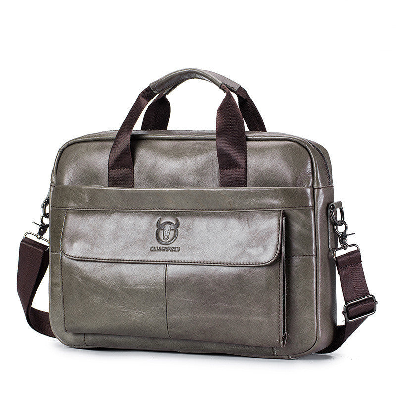 fashion bullcaptain leather goods mens briefcase