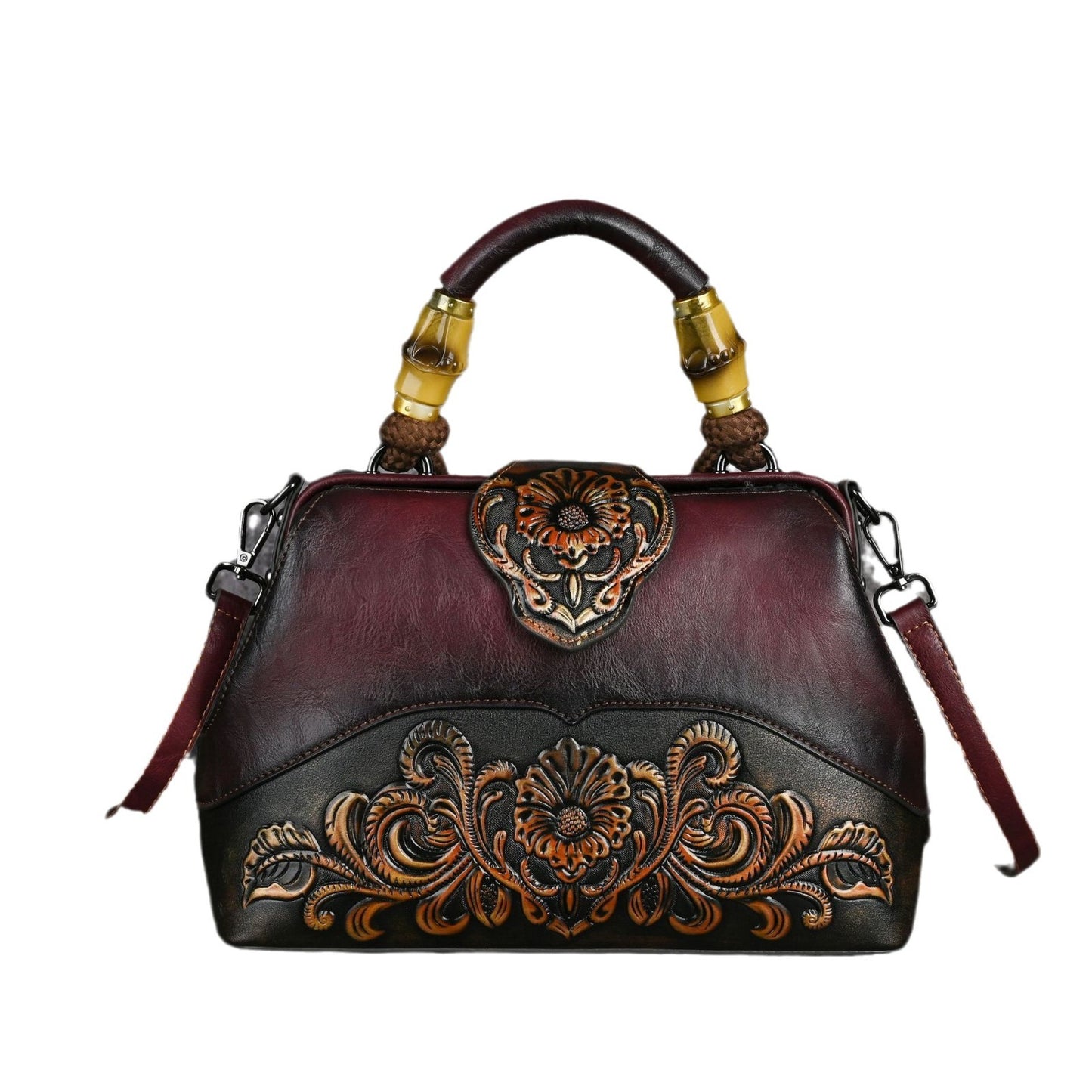 retro embossing hand rub color handbag crossbody clip bag