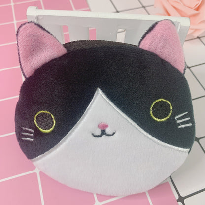 cartoon female cute student portable mini plush earphone key coin purse