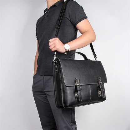 mens retro casual leather business briefcase