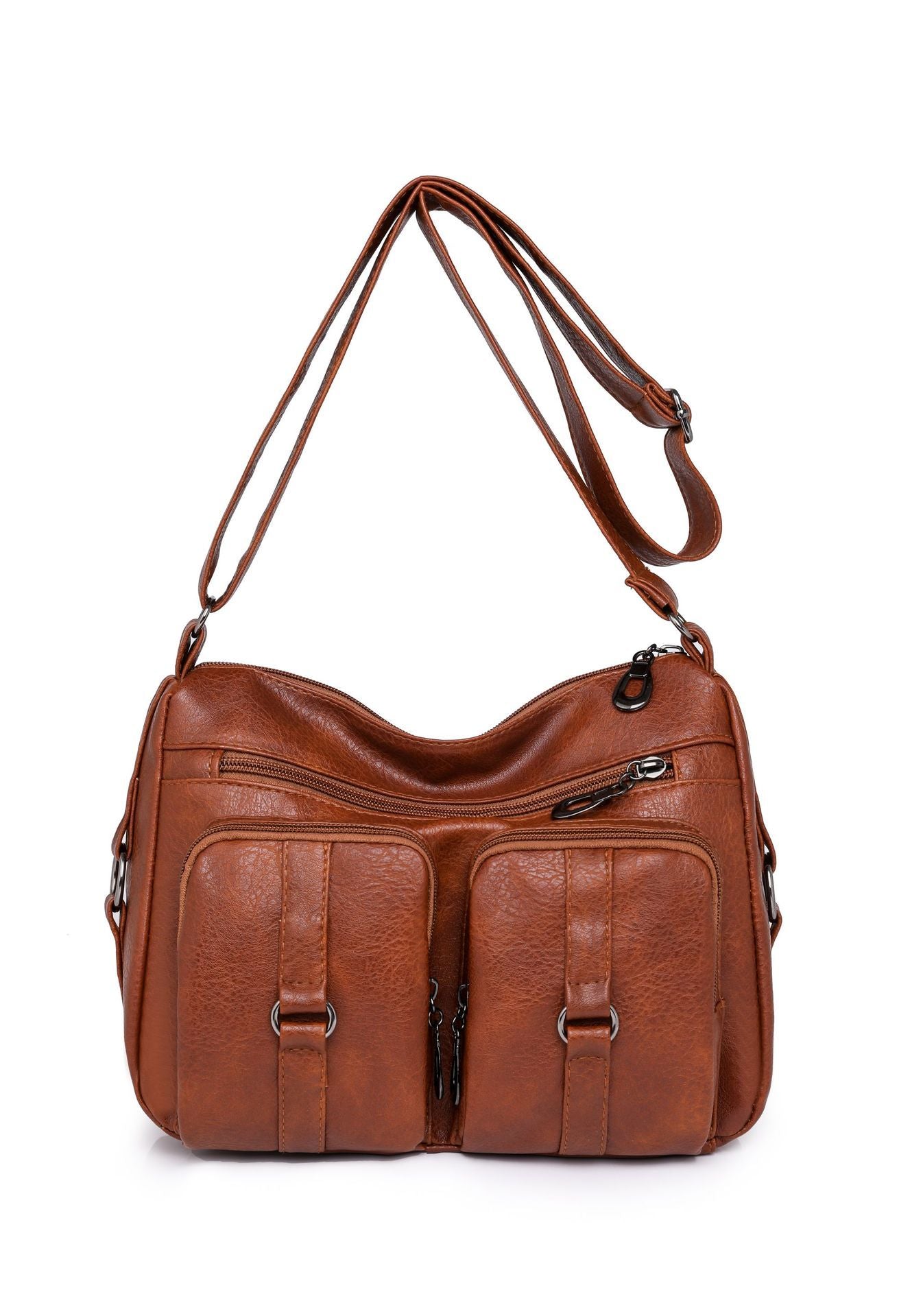 solid color pu crossbody bag for women