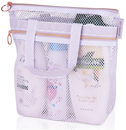 portable shower handbag transparent mesh cosmetic bag