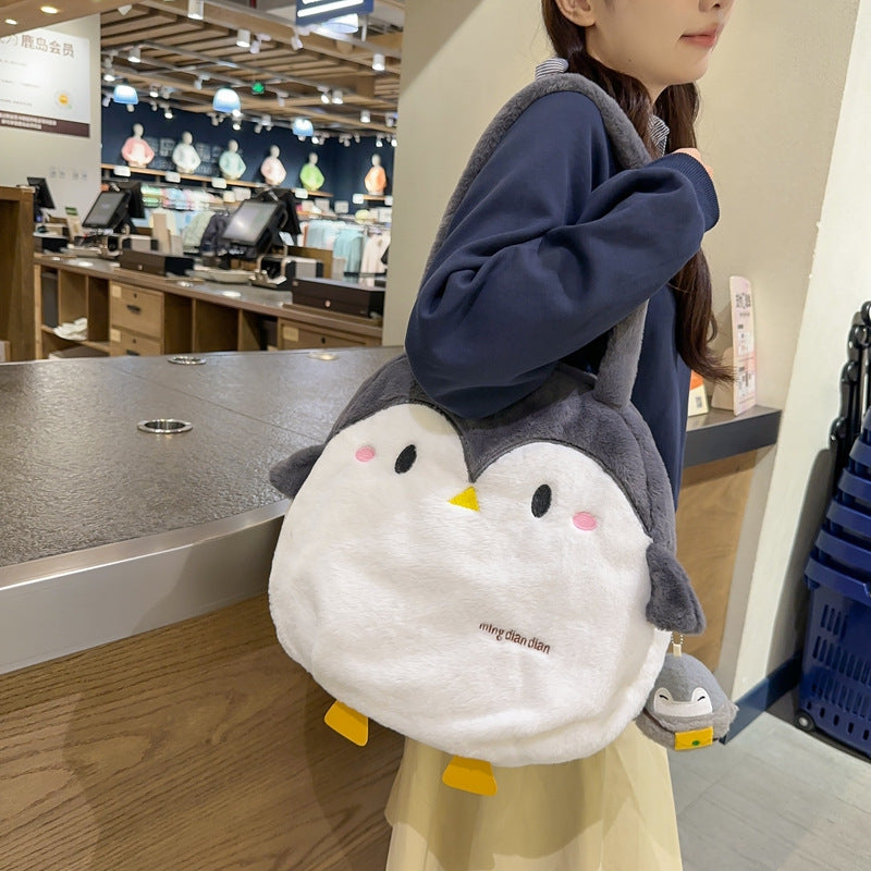 cute penguin female autumn and winter new campus large capacity shoulder bag