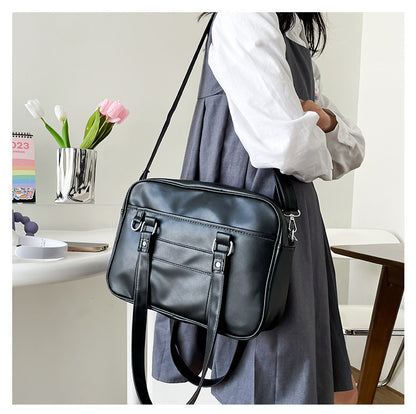 uniform pu crossbody solid color single shoulder bag