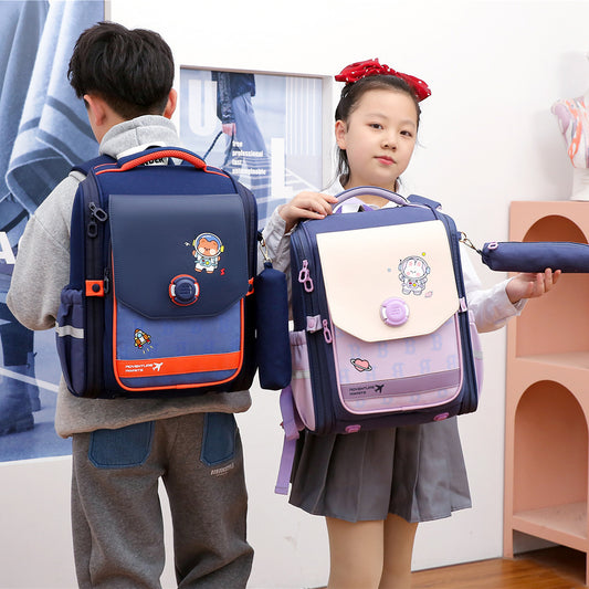 One Piece Dropshipping Primary School Student Schoolbag Boys And Girls Burden Reduction Spine Protection