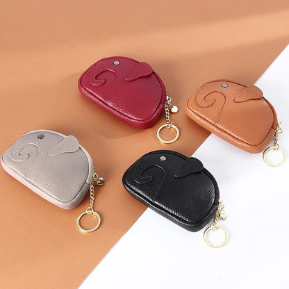 female creative keychain cartoon elephant wallet