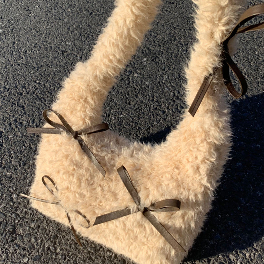 womens cute plush messenger bag