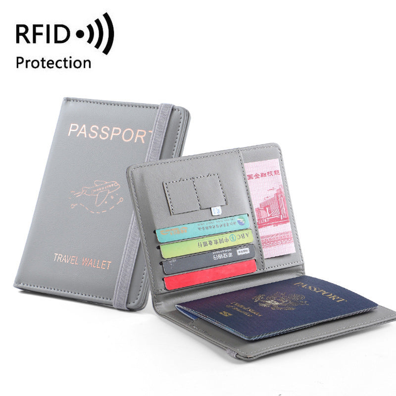 pu leather passport bag rfid multiple card slots multifunctional certificate holder