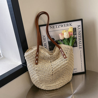 Straw Bag Holiday Shoulder Bag Fashion Woven Tote Bag