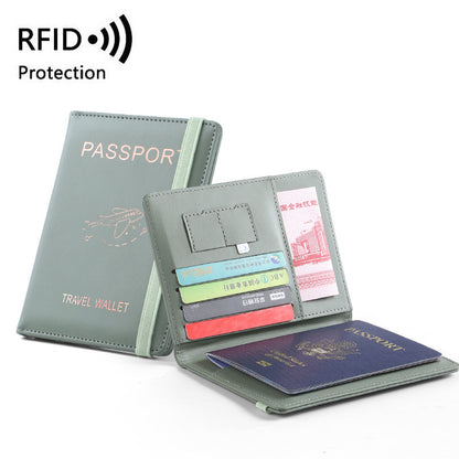 pu leather passport bag rfid multiple card slots multifunctional certificate holder