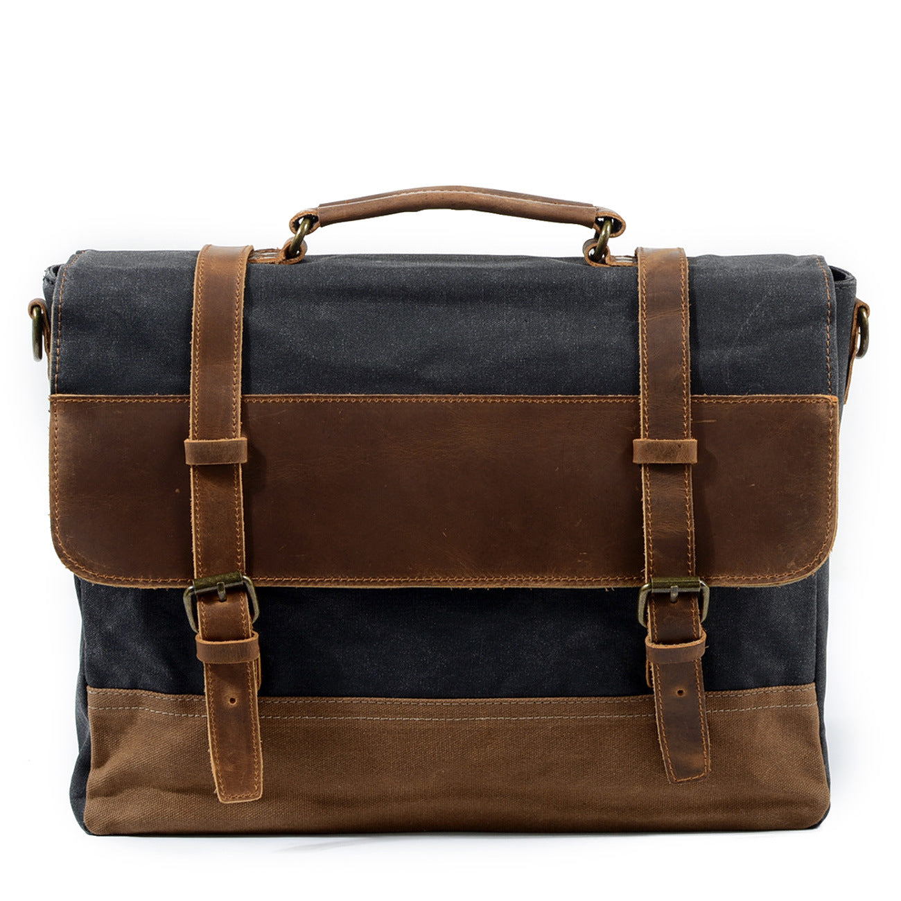 waterproof oil wax canvas with leather briefcase