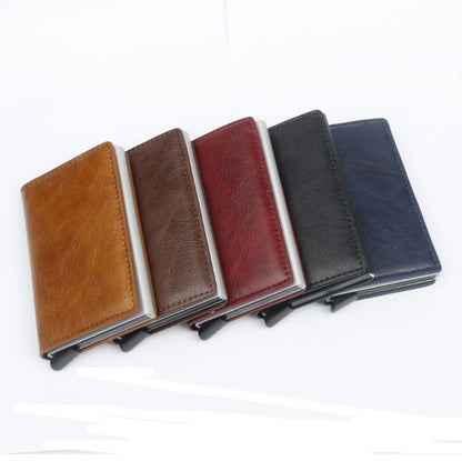 pu automatic card card holder rfid multi function card holder