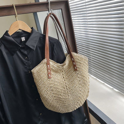 Straw Bag Holiday Shoulder Bag Fashion Woven Tote Bag