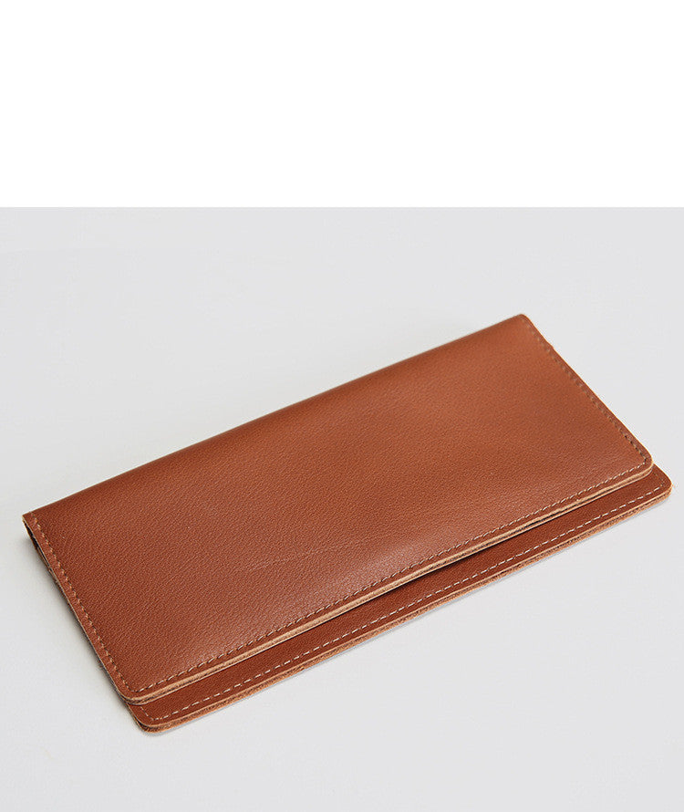 retro leather wallet long ultra thin first layer leather wallet