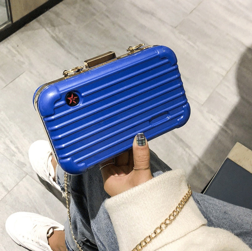 new hand holding mini suitcase small bag female small slung personality travel suitcase shoulder small square bag tide